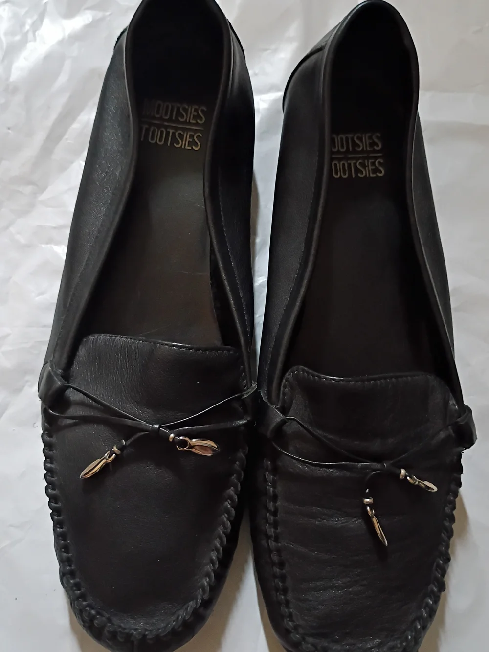 Momallory Black Leather Slip-On Moccasins Size 11 M
